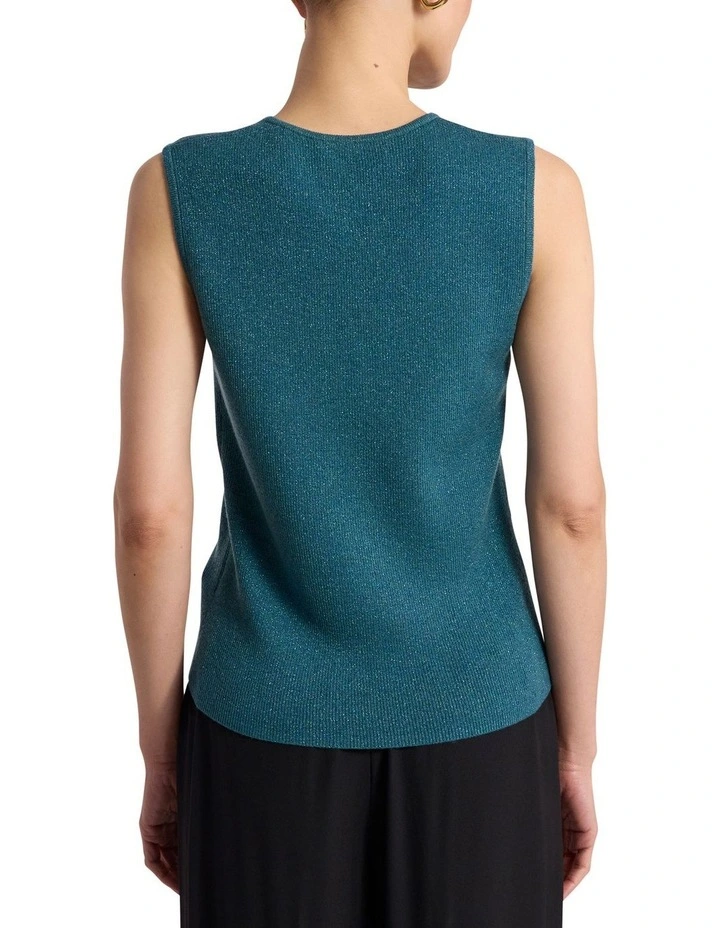 Natalia Shimmer Knit Tank in Pine Green image 4