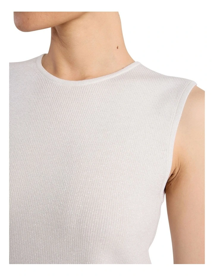 Natalia Shimmer Knit Tank in Ivory image 3