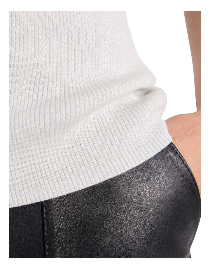 Natalia Shimmer Knit Tank in Ivory image 4