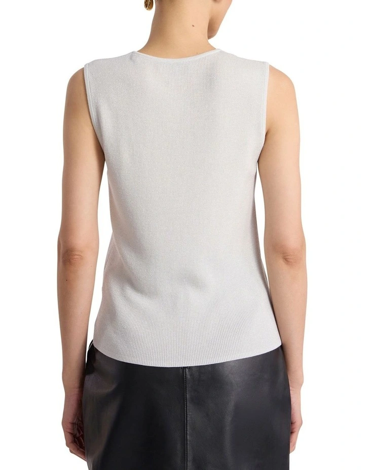 Natalia Shimmer Knit Tank in Ivory image 5