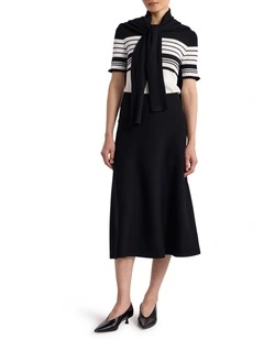 Maven Knit Midi Skirt in Black