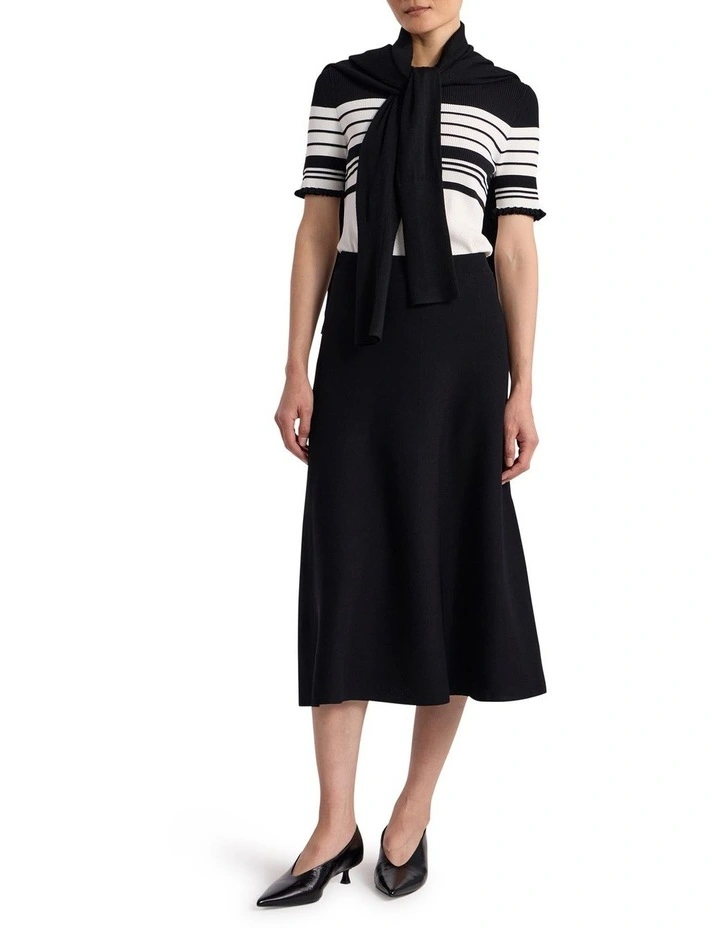 Maven Knit Midi Skirt in Black image 1