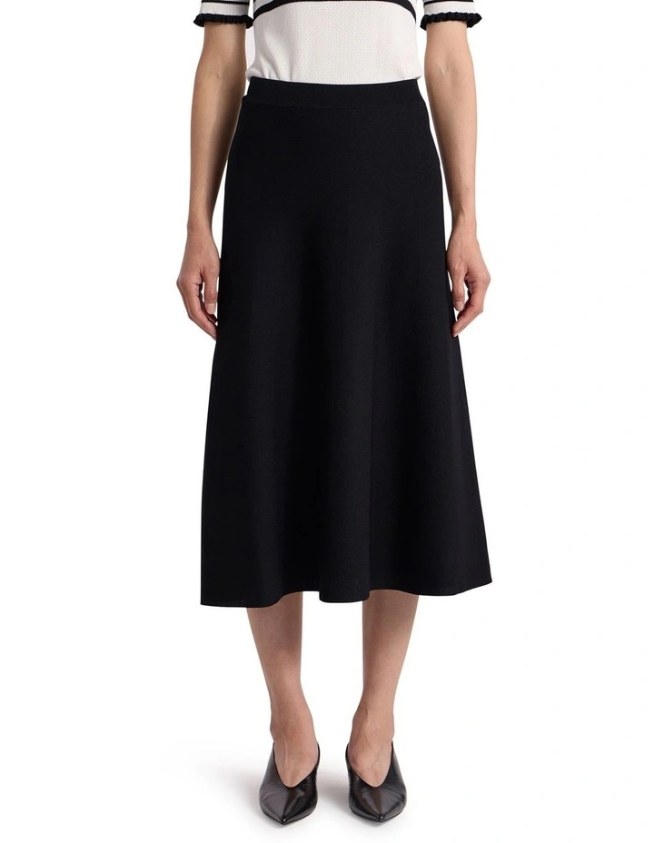Maven Knit Midi Skirt in Black image 2