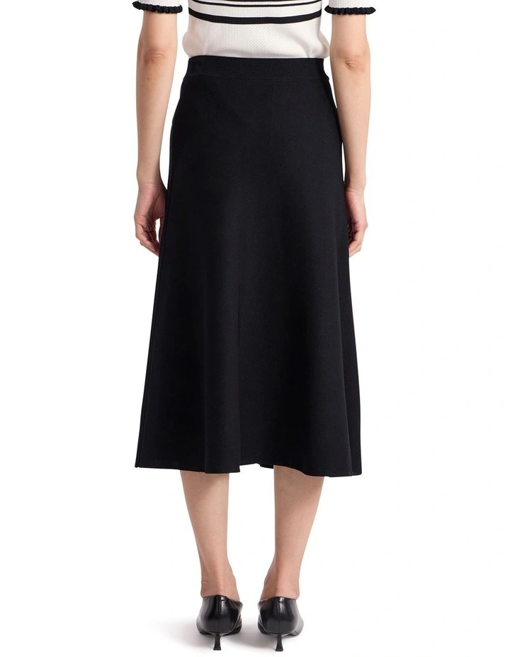 Maven Knit Midi Skirt in Black image 4