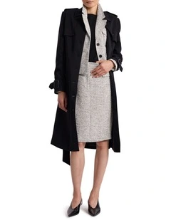 Ennaria Pencil Skirt in Ivory/Black