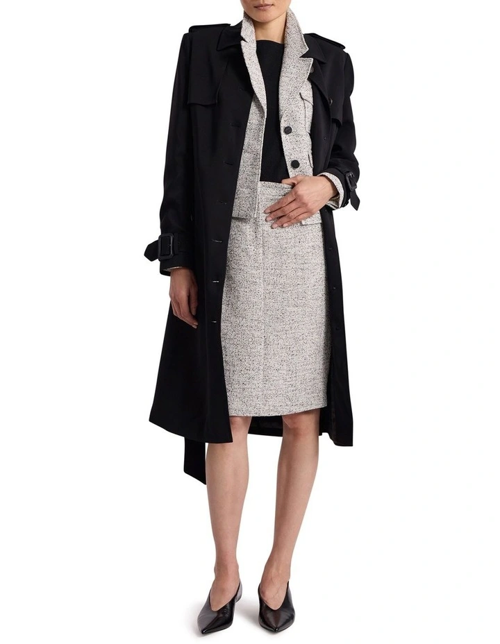 Ennaria Pencil Skirt in Ivory/Black image 1