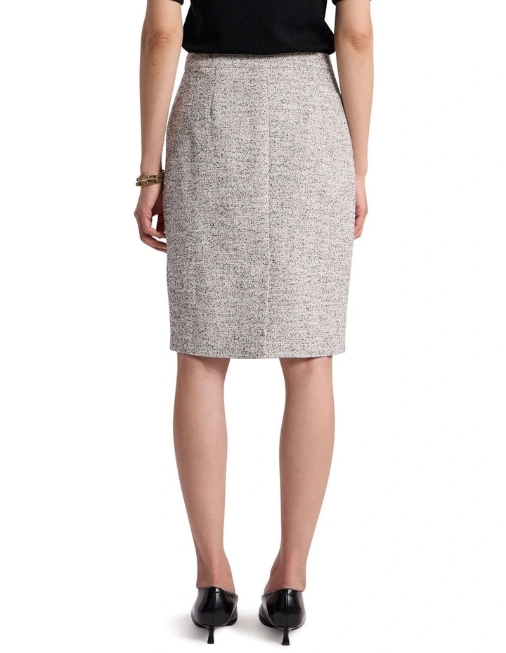 Ennaria Pencil Skirt in Ivory/Black image 4