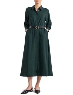 Randi Midi Dress in Deep Pine