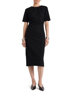 Solana Textured Jersey Dress in Black