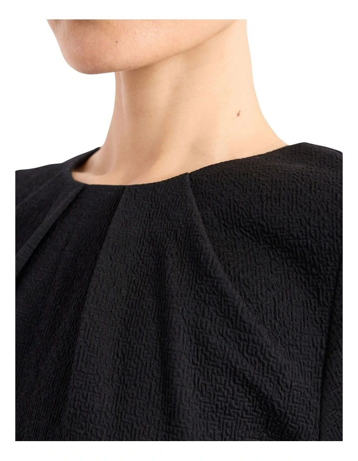Solana Textured Jersey Dress in Black image 3
