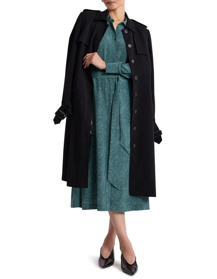 Thierry Silk Dress in Green Multi image 5