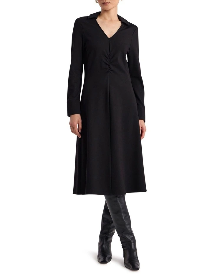 Honor Jersey Shirt Dress in Black image 1
