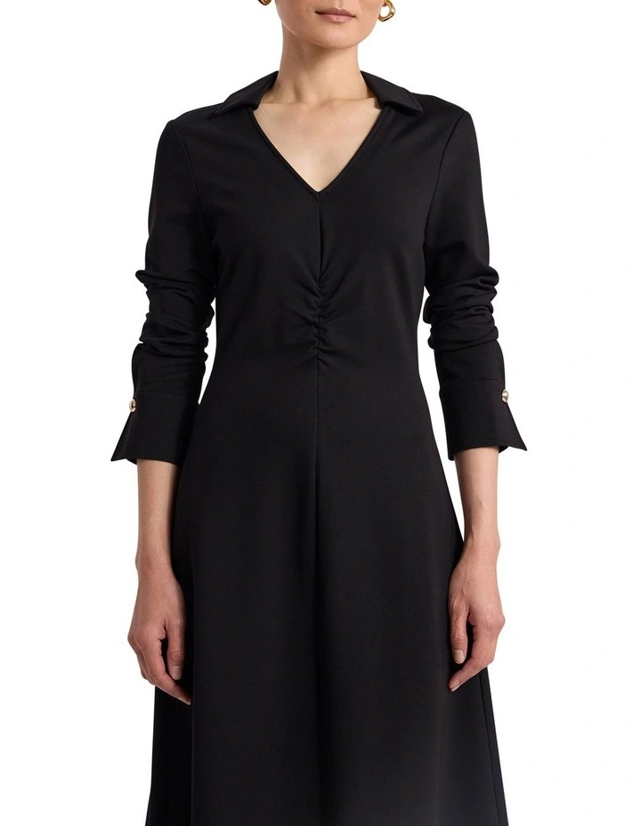 Honor Jersey Shirt Dress in Black image 2