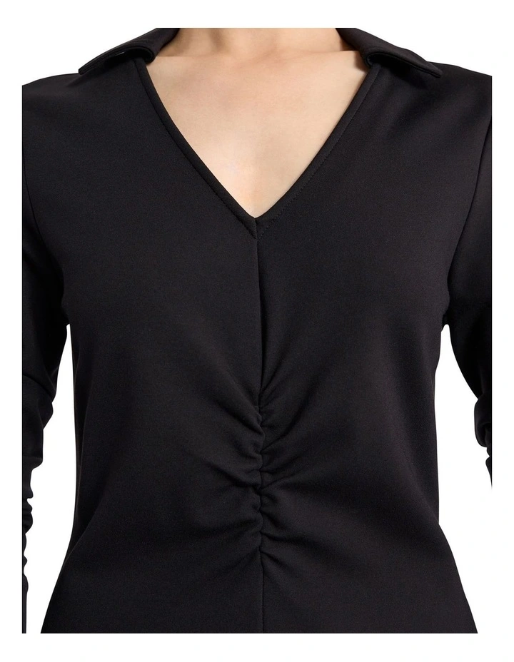 Honor Jersey Shirt Dress in Black image 3