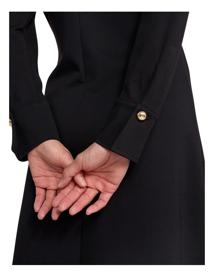 Honor Jersey Shirt Dress in Black image 4