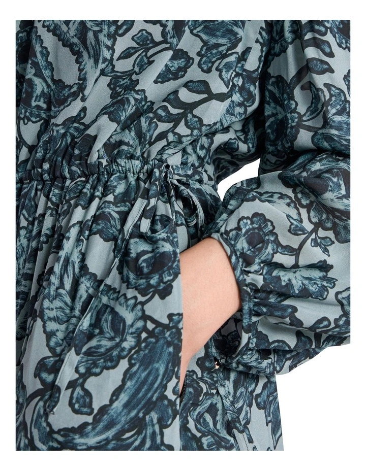 Connie Midi Dress in Green Multi image 3