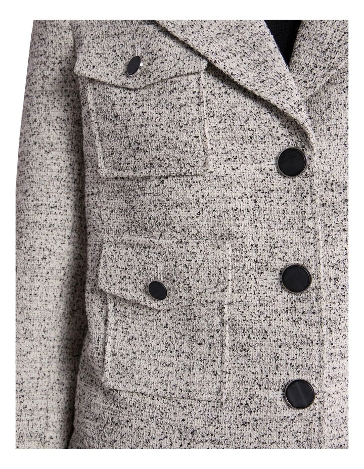 Ennaria Crop Jacket in Ivory/Black image 4