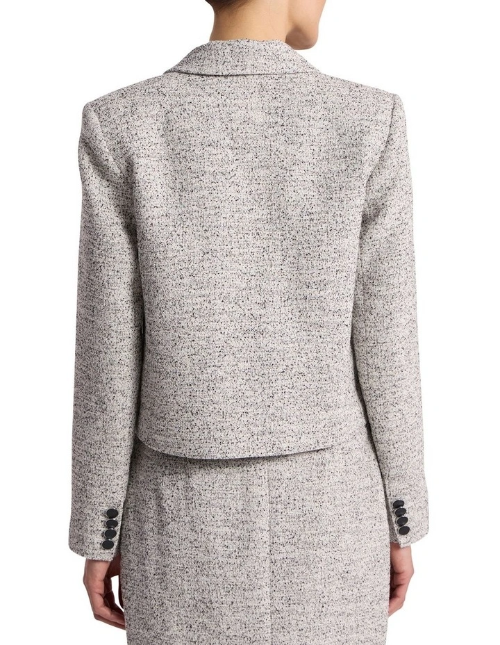 Ennaria Crop Jacket in Ivory/Black image 5