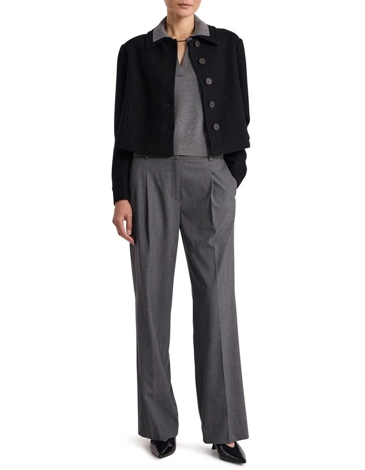 Anora Felted Wool Jacket in Black image 2