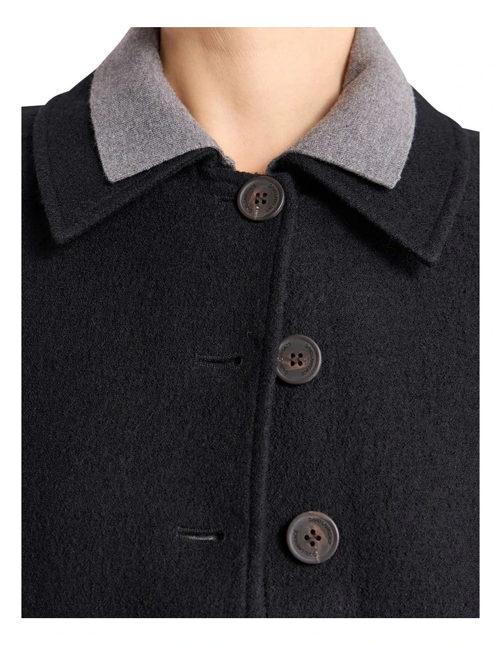 Anora Felted Wool Jacket in Black image 3