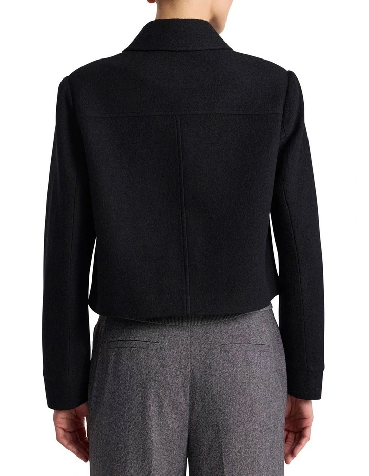 Anora Felted Wool Jacket in Black image 4