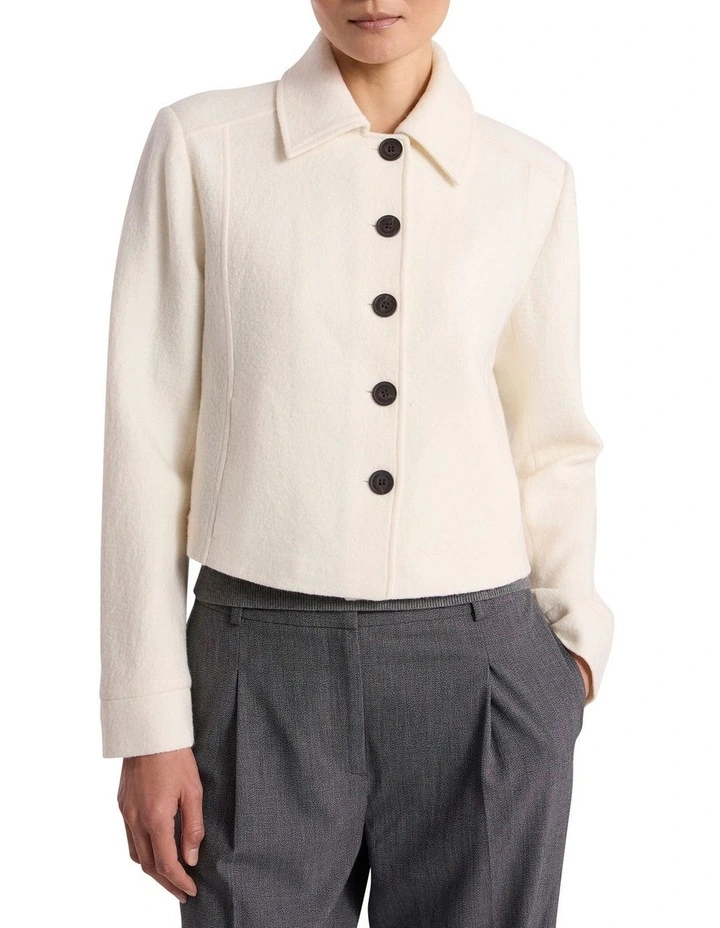 Anora Felted Wool Jacket in Ivory image 1