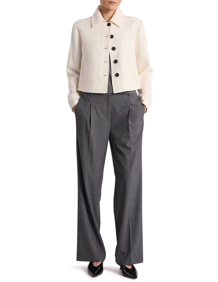 Anora Felted Wool Jacket in Ivory image 2