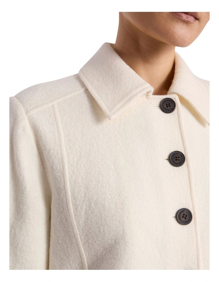 Anora Felted Wool Jacket in Ivory image 3