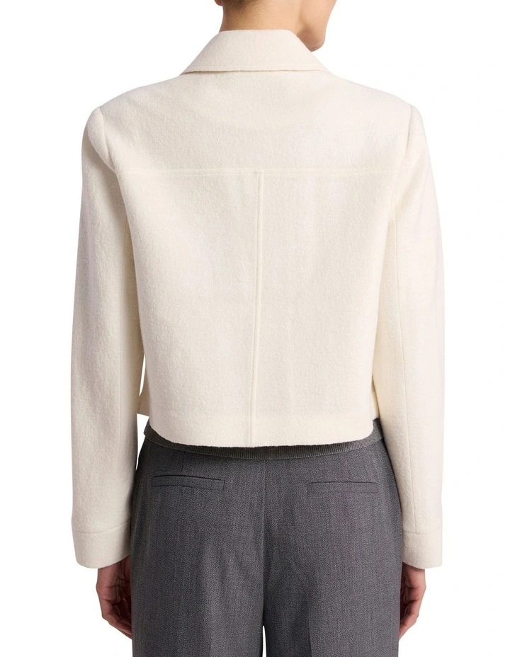 Anora Felted Wool Jacket in Ivory image 5