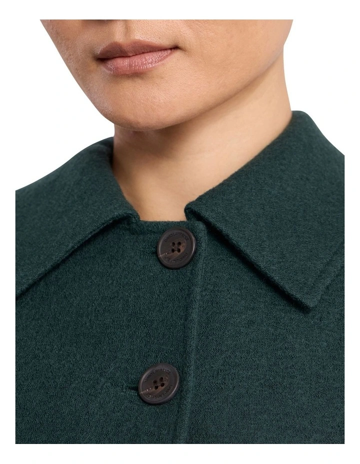Anora Felted Wool Jacket in Deep Pine image 3