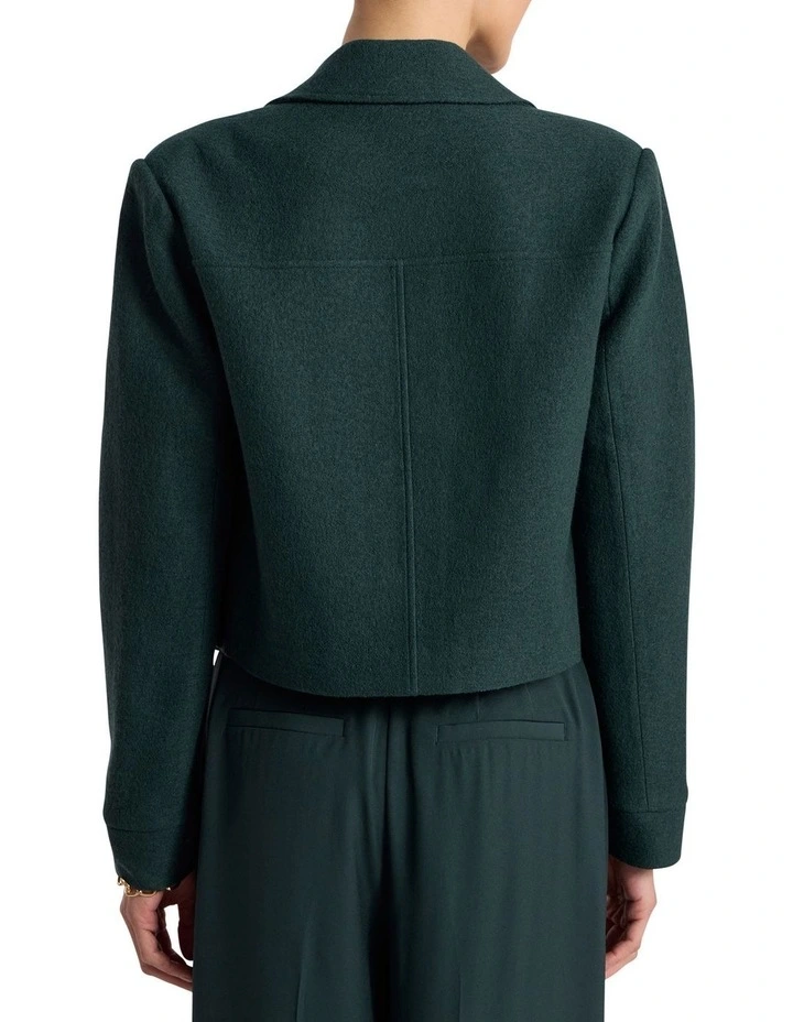 Anora Felted Wool Jacket in Deep Pine image 4