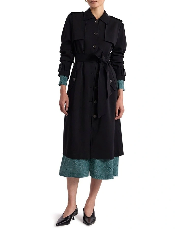 Renya Trench Coat in Black image 1