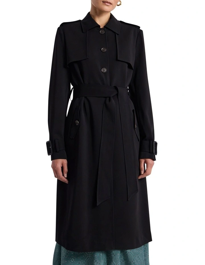 Renya Trench Coat in Black image 2