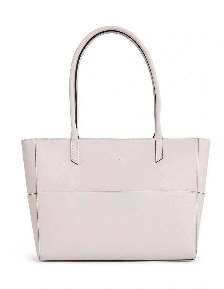 Hansel Leather Tote Bag in Stone image 1