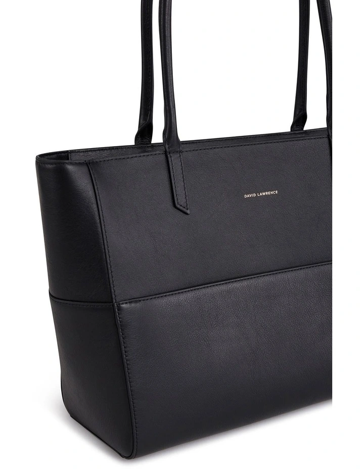 Hansel Leather Tote Bag in Black image 4