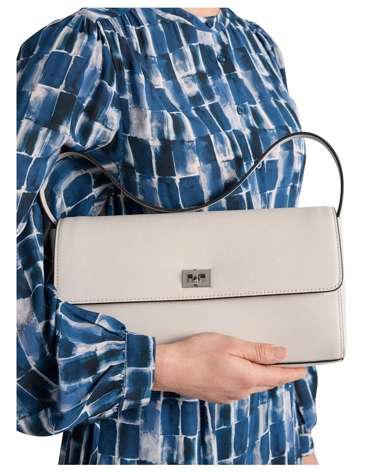 Concetta Leather Shoulder Bag in Stone image 2