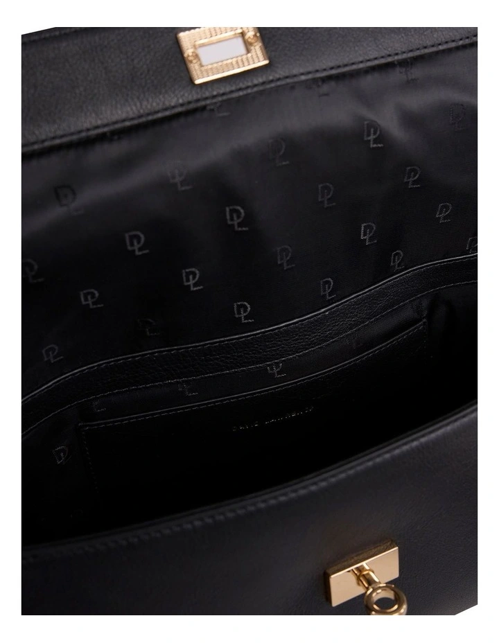 Concetta Leather Shoulder Bag in Black image 3