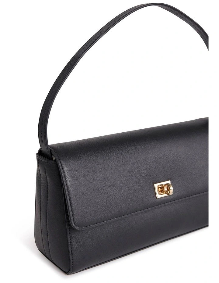 Concetta Leather Shoulder Bag in Black image 4