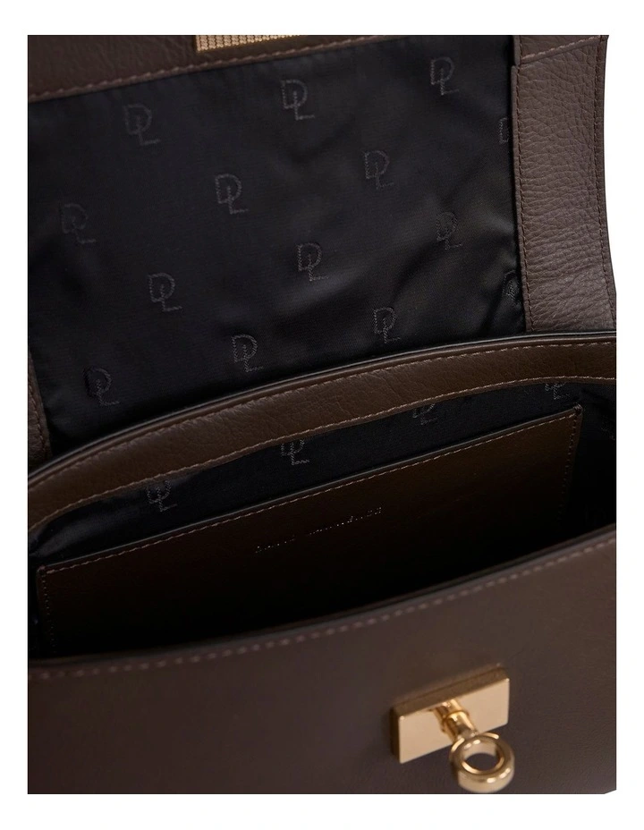 Coralie Leather Shoulder Bag in Chocolate image 3