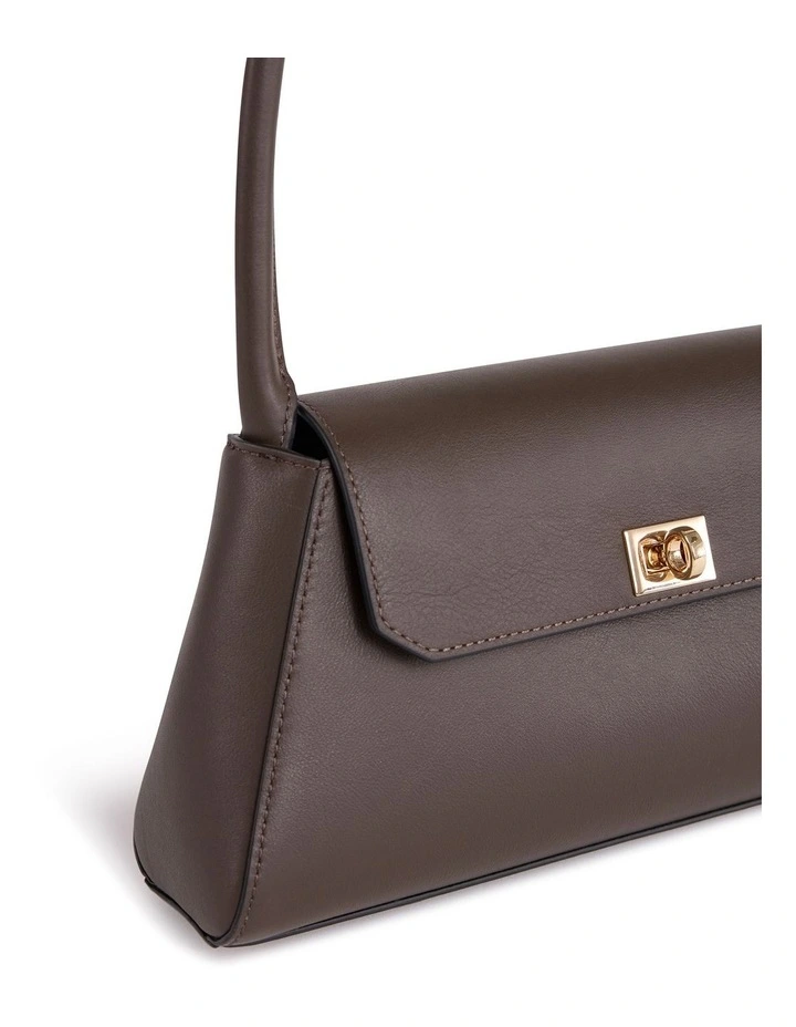 Coralie Leather Shoulder Bag in Chocolate image 4