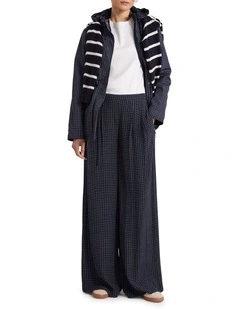 Tanah Wide Leg Pant in Navy Check