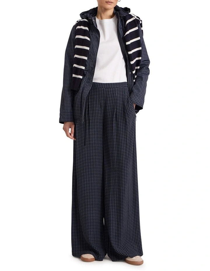 Tanah Wide Leg Pant in Navy Check image 1