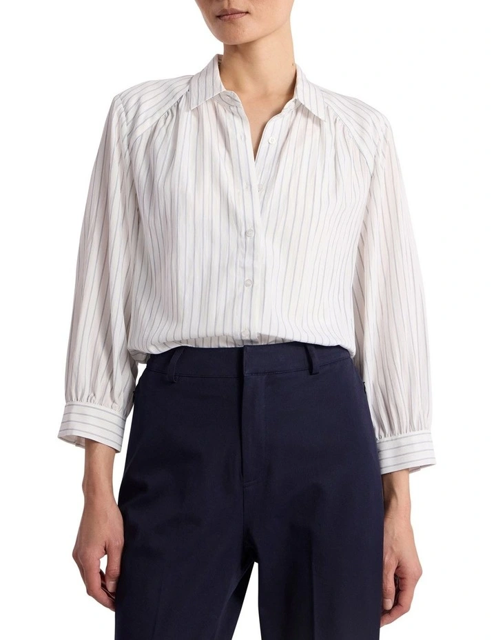 Enzo Blouse in Navy Stripe image 1