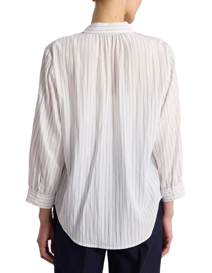 Enzo Blouse in Navy Stripe image 4