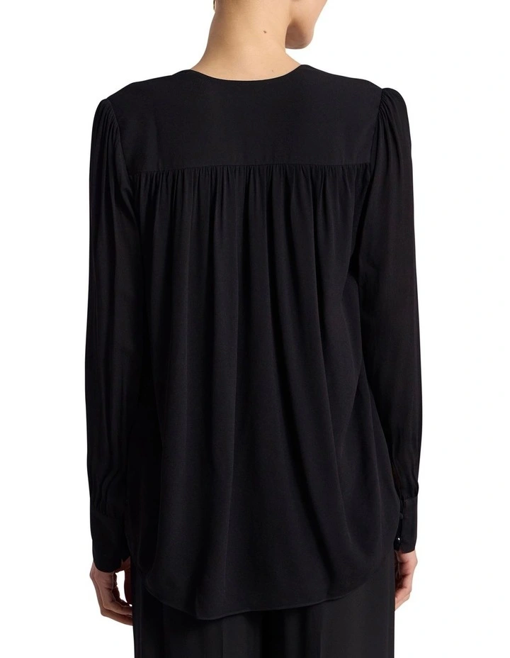 Norris Viscose Blouse in Black image 5