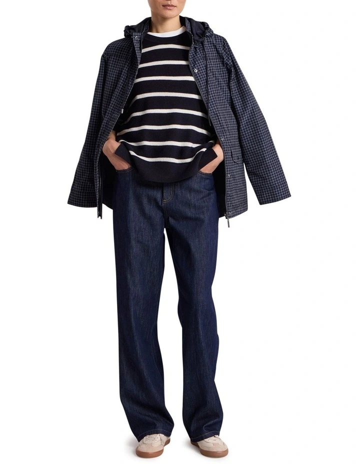 Rea Merino Stripe Knit in Navy image 2