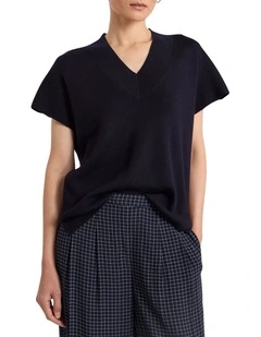 Laverne Merino Knit Vest in Navy