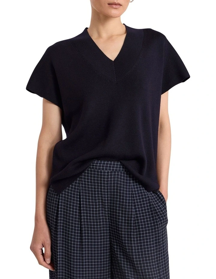Laverne Merino Knit Vest in Navy image 1