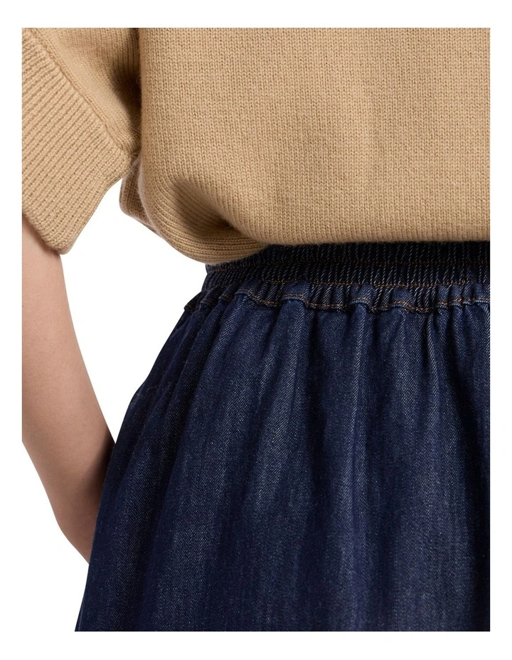 Mateo Denim Midi Skirt in Dark Indigo image 3