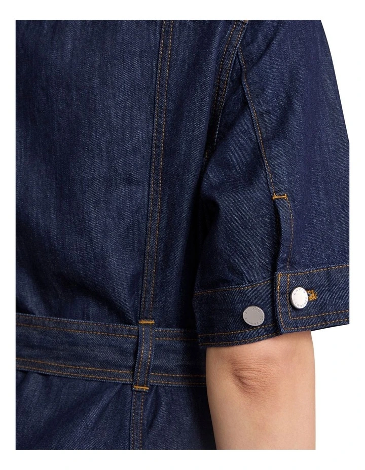 Mateo Denim Shirt Dress in Dark Indigo image 4